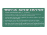 109441 Decal, Emergency Lowering | Skyjack